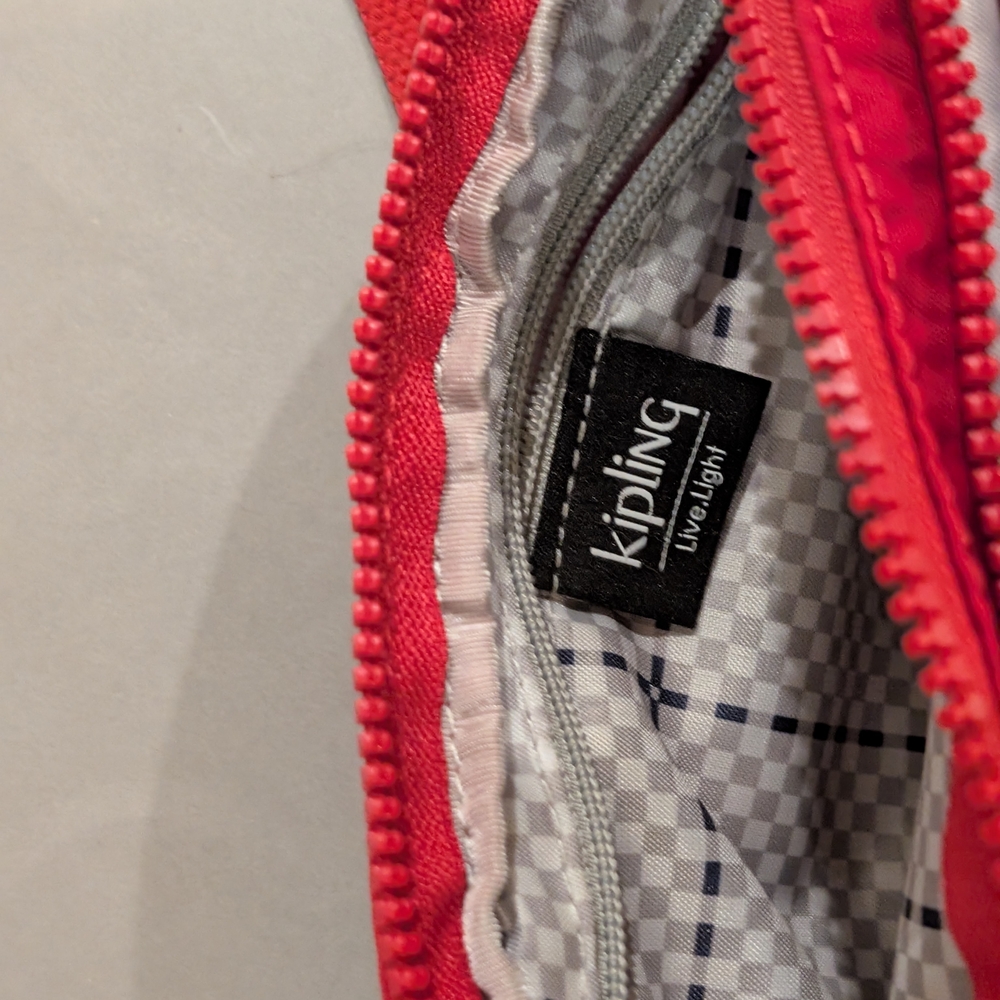 Kipling Vibrant Red Zip Pouch - image 5